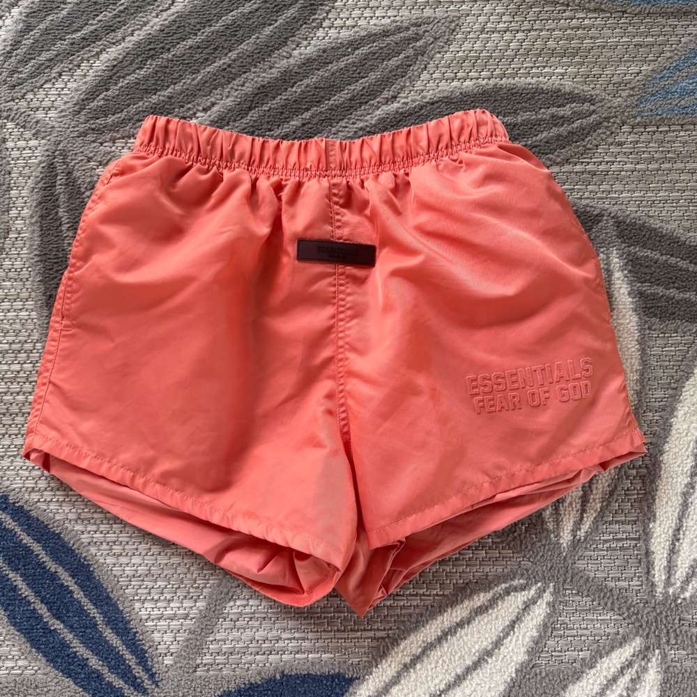 Essentials Fear of God‎ Unisex Coral Lined Drawstring Running Shorts Size XS